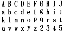 font sample for small letter