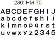 hm-70 font sample